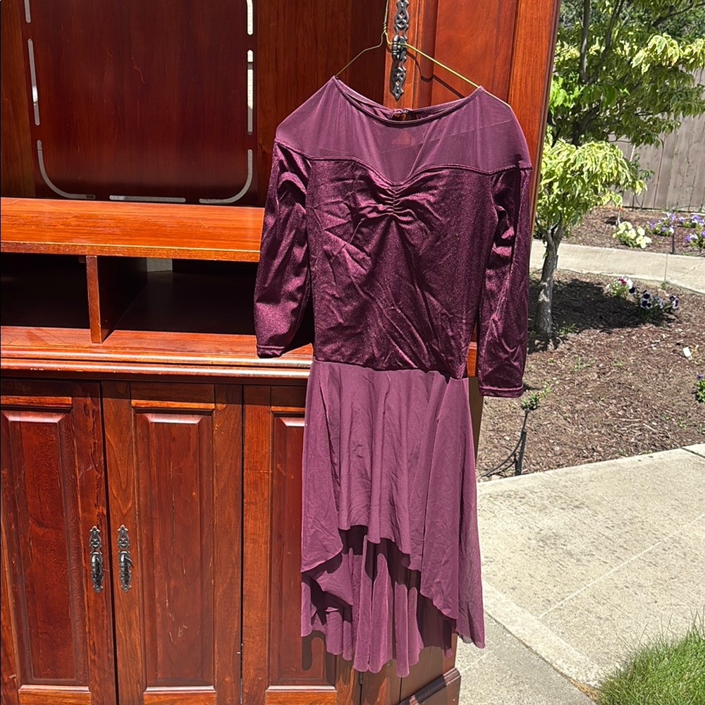 Weissman Burgundy High Low Dress